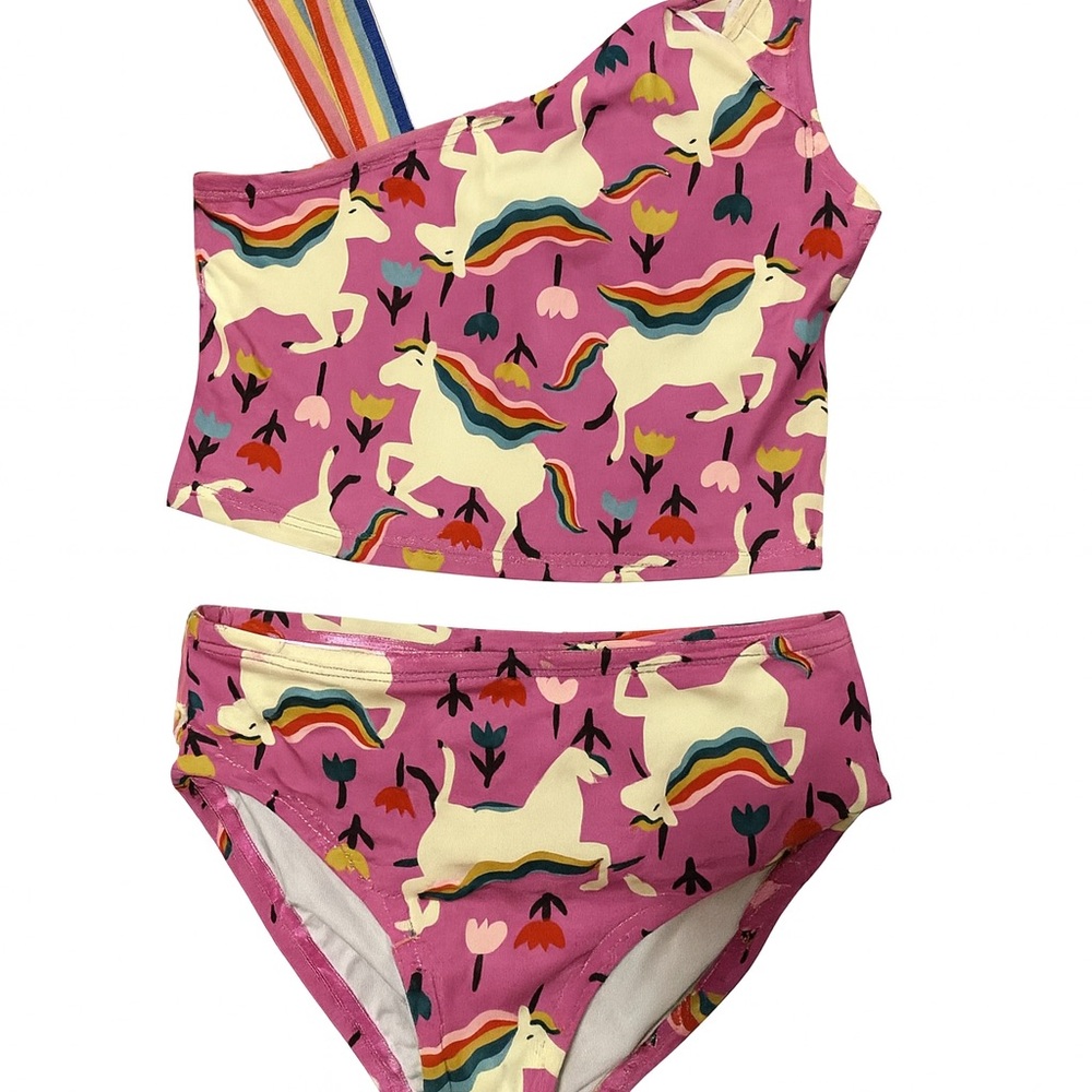 Hanna Andersson Unicorn Print Kids Bikini - Pink and Multicolor